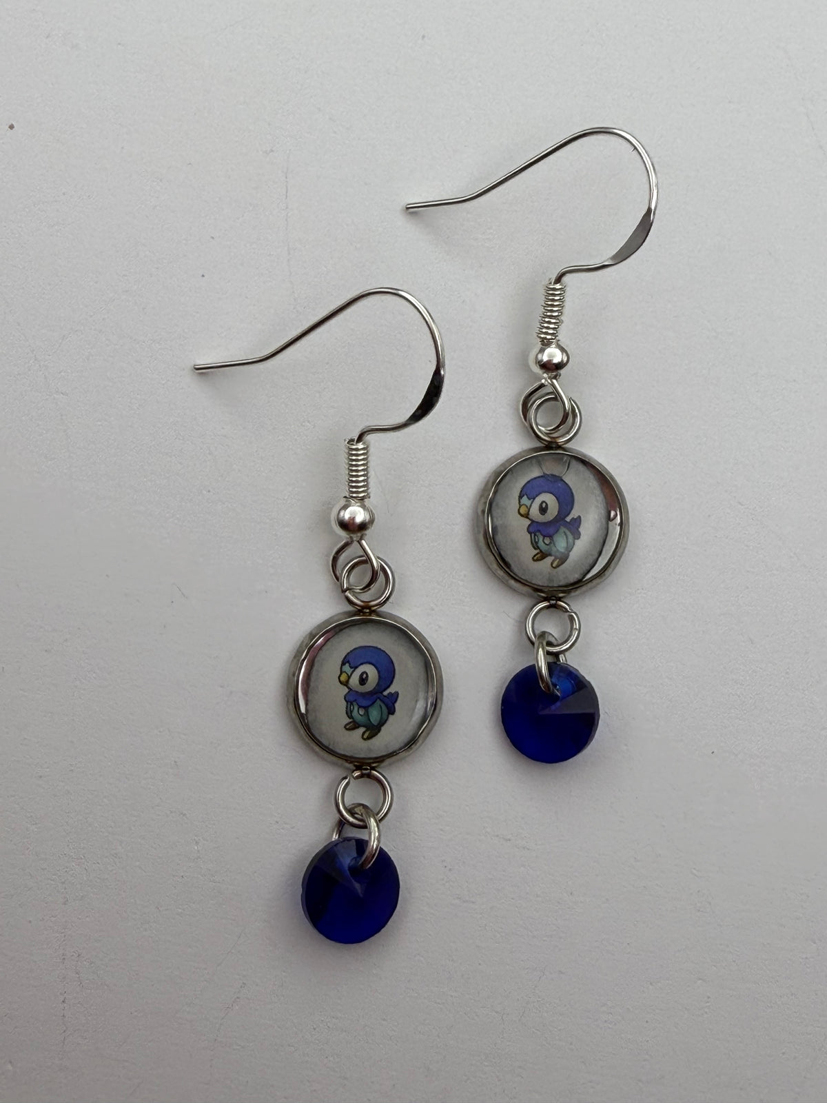 Piplup Upcycled Card Earrings