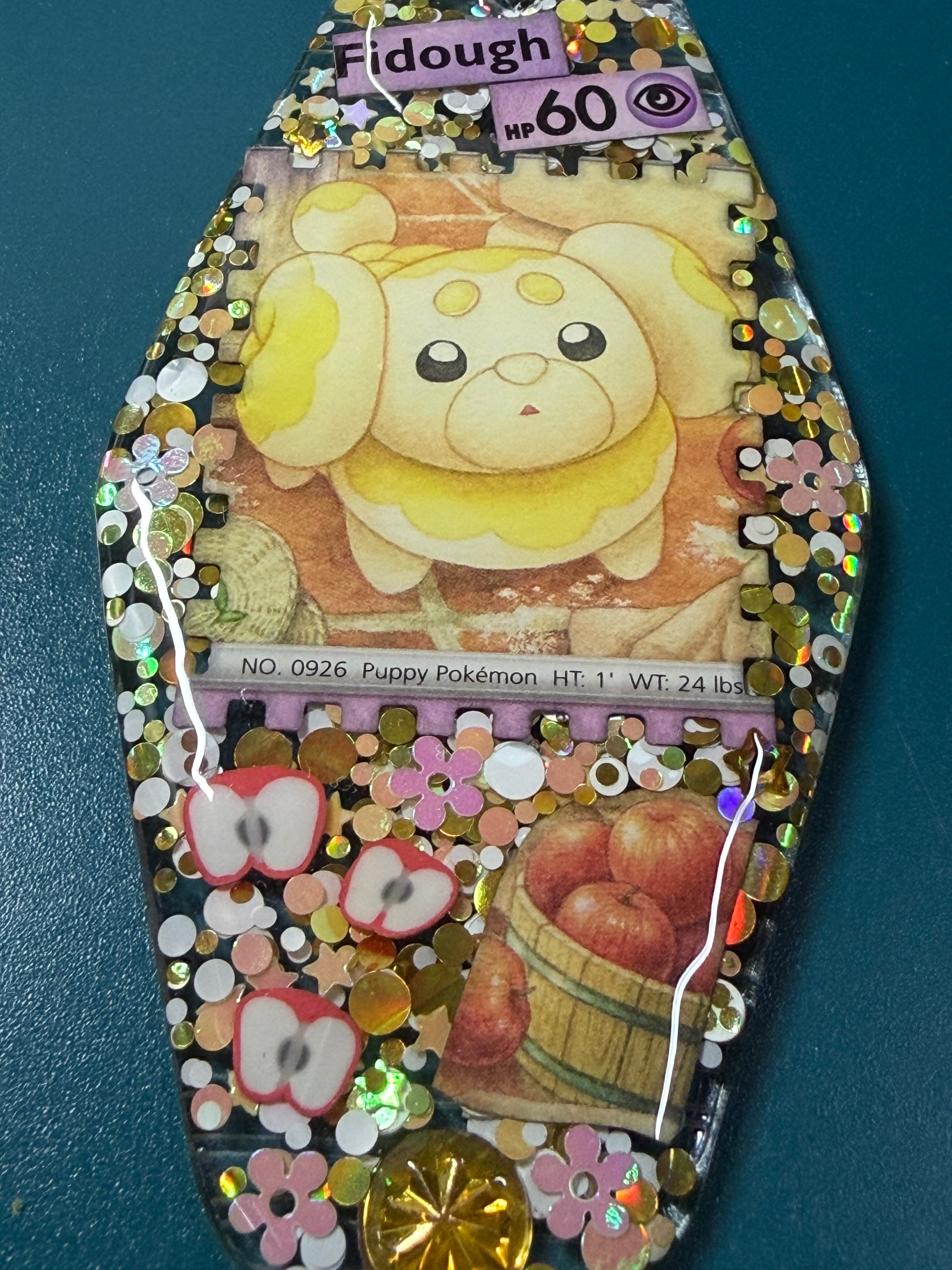 Fidough Pokemon Card Upcycled Keychain