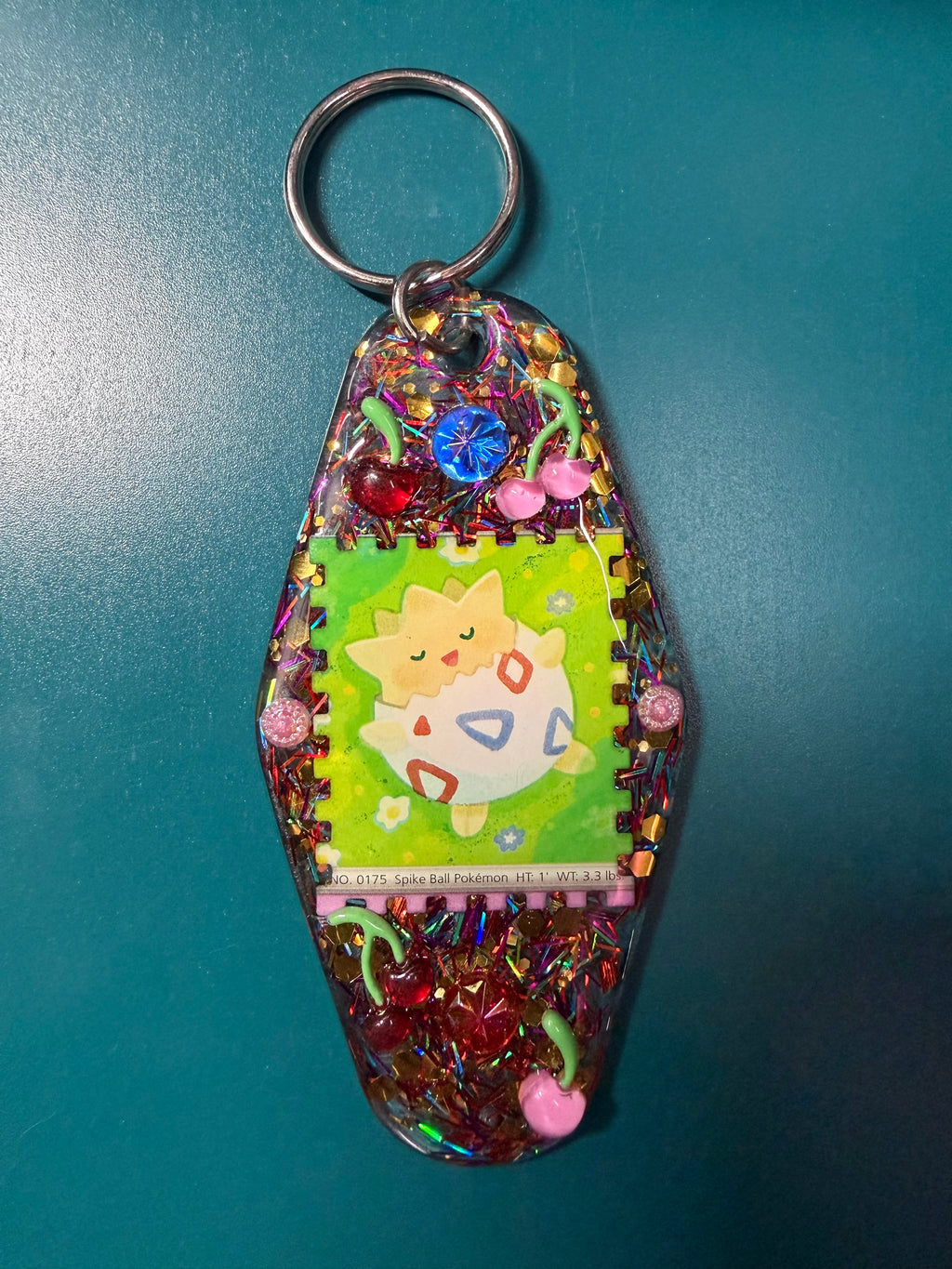 Togepi Pokemon Card Upcycled Keychain