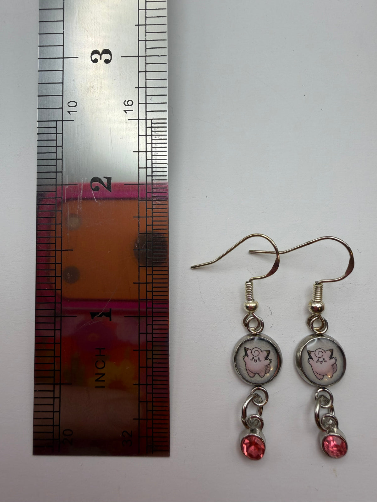 Clefairy Pink Drop Earrings