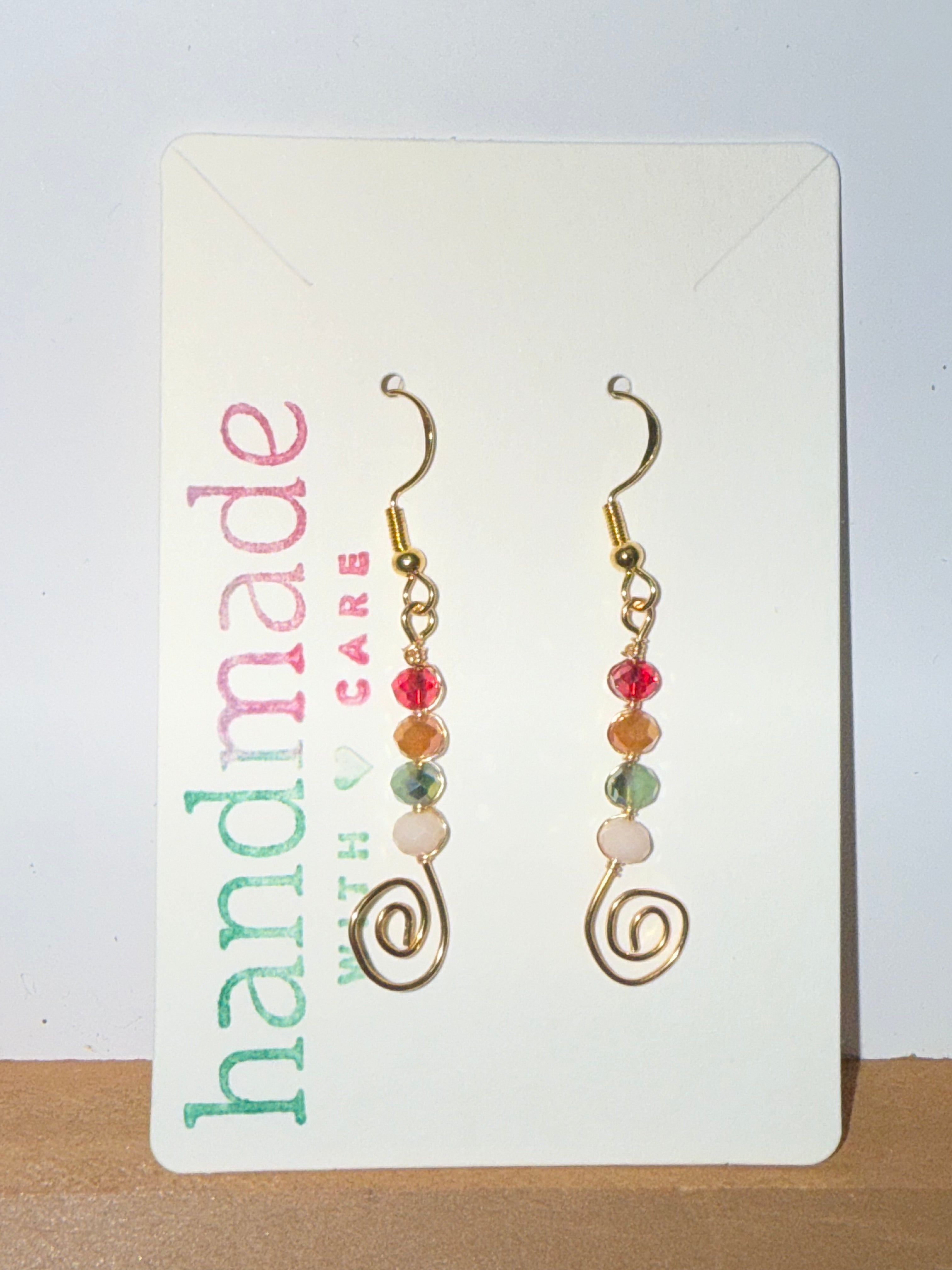 Beaded Wire Festive Earrings
