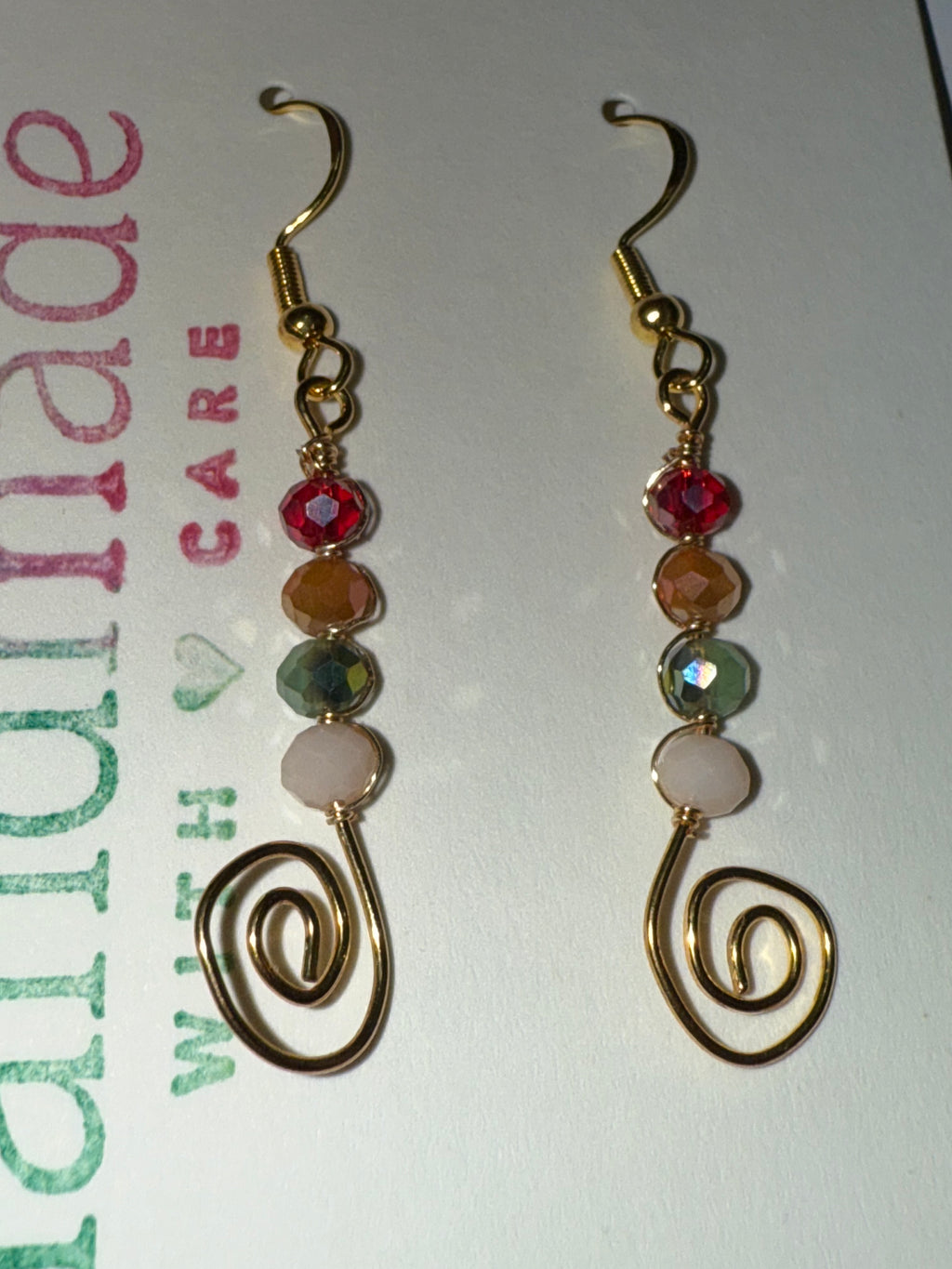 Beaded Wire Festive Earrings