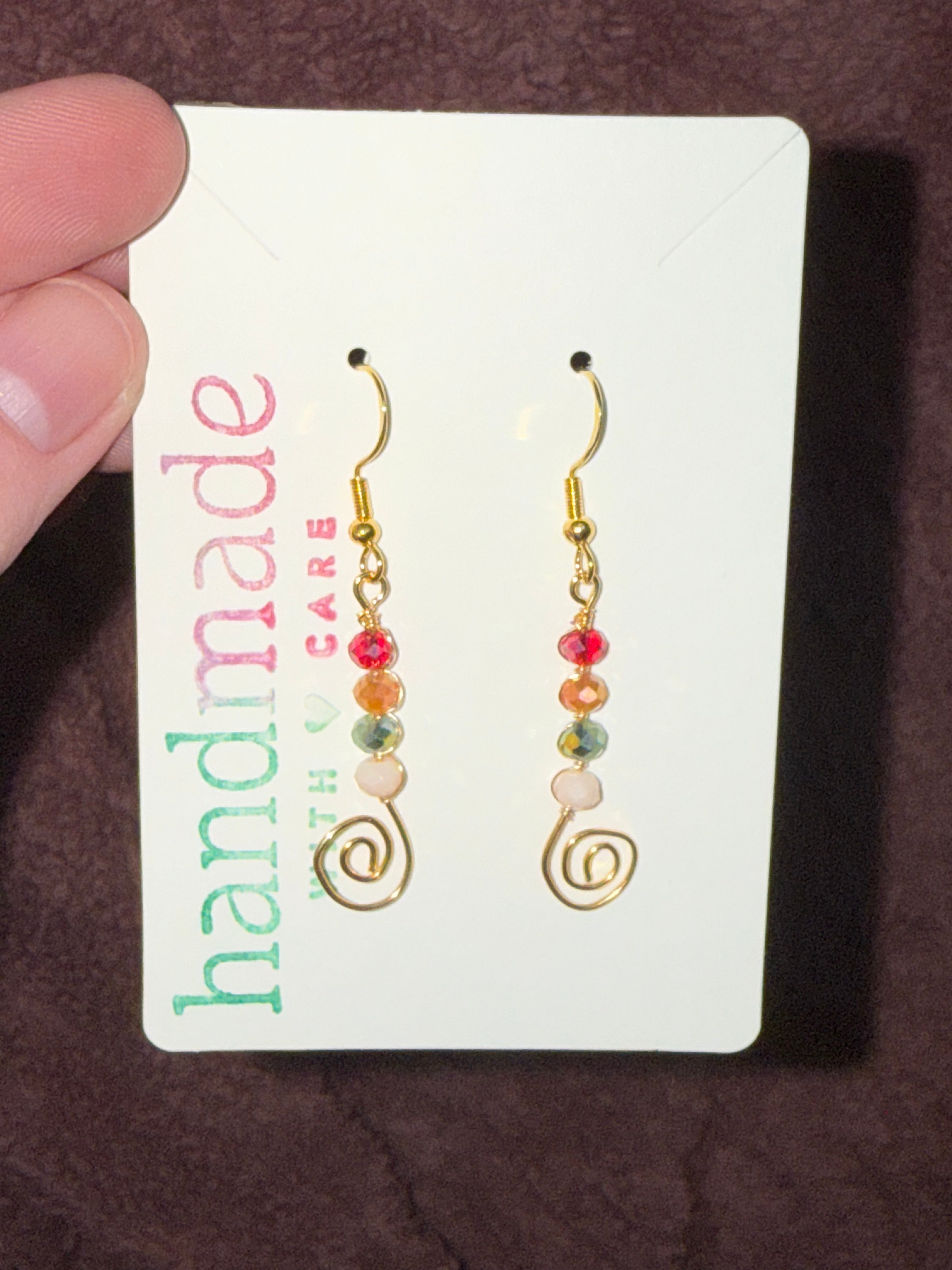 Beaded Wire Festive Earrings