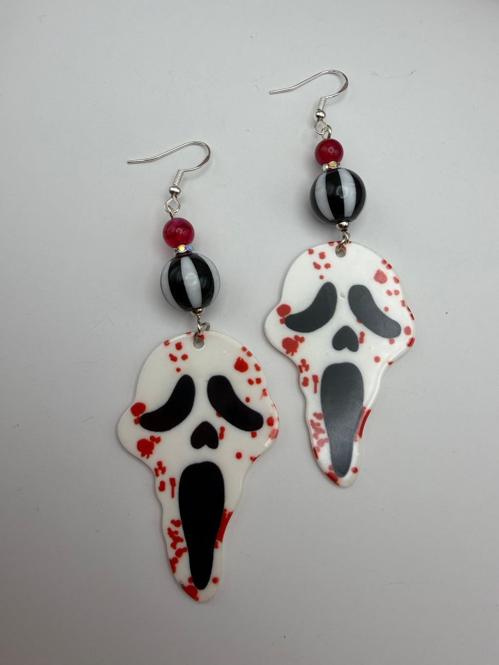Splatter Face Ghost Beaded Earrings