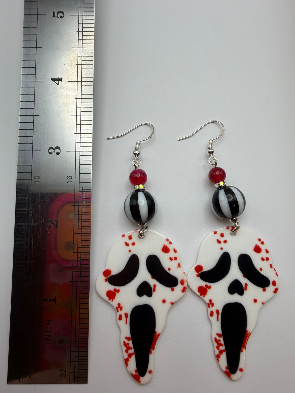 Splatter Face Ghost Beaded Earrings