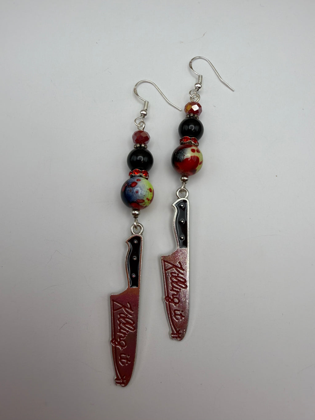 “Killing It” Hand Beaded Earrings