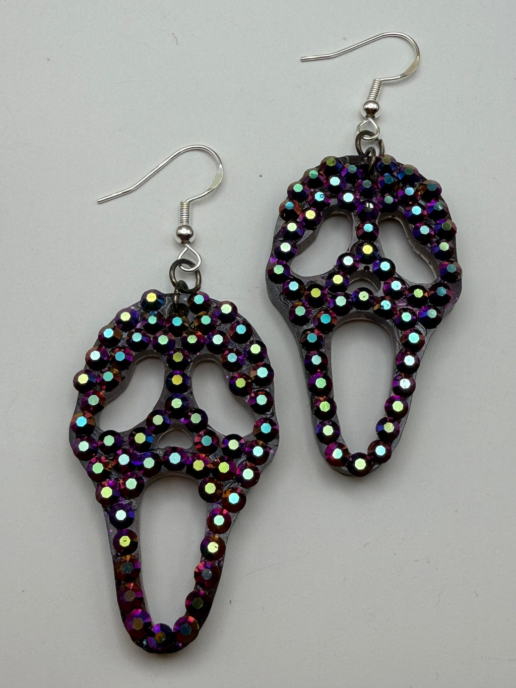 Ghost Face Bedazzled Earrings