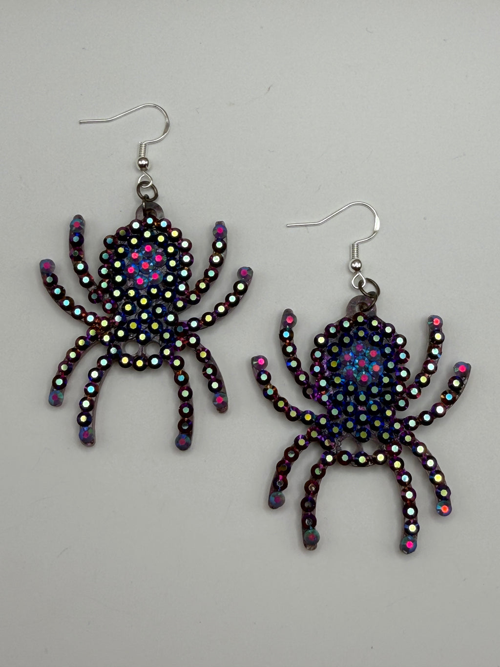 Bedazzled Tricolor Spider Earrings