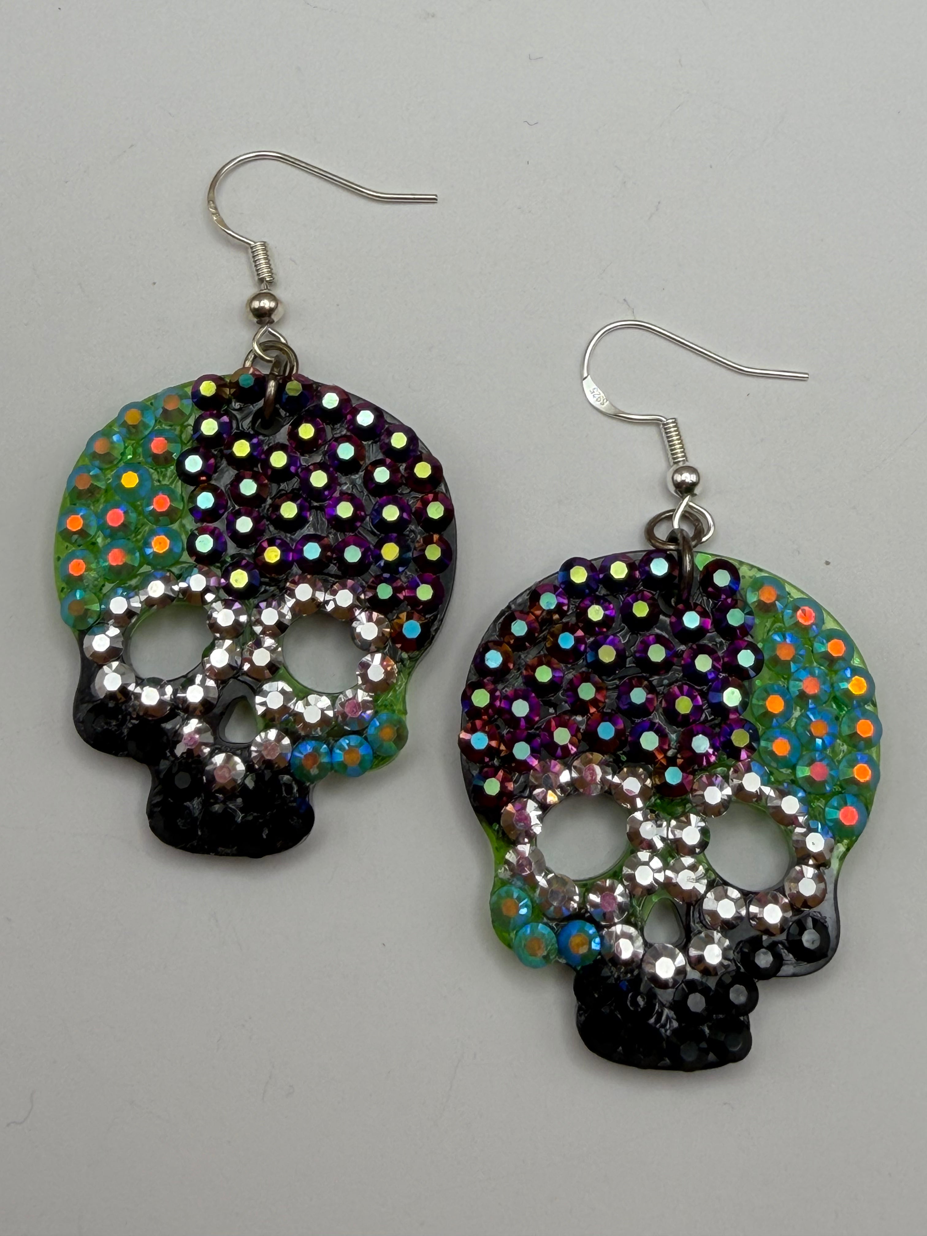 Bedazzled Skull Earrings