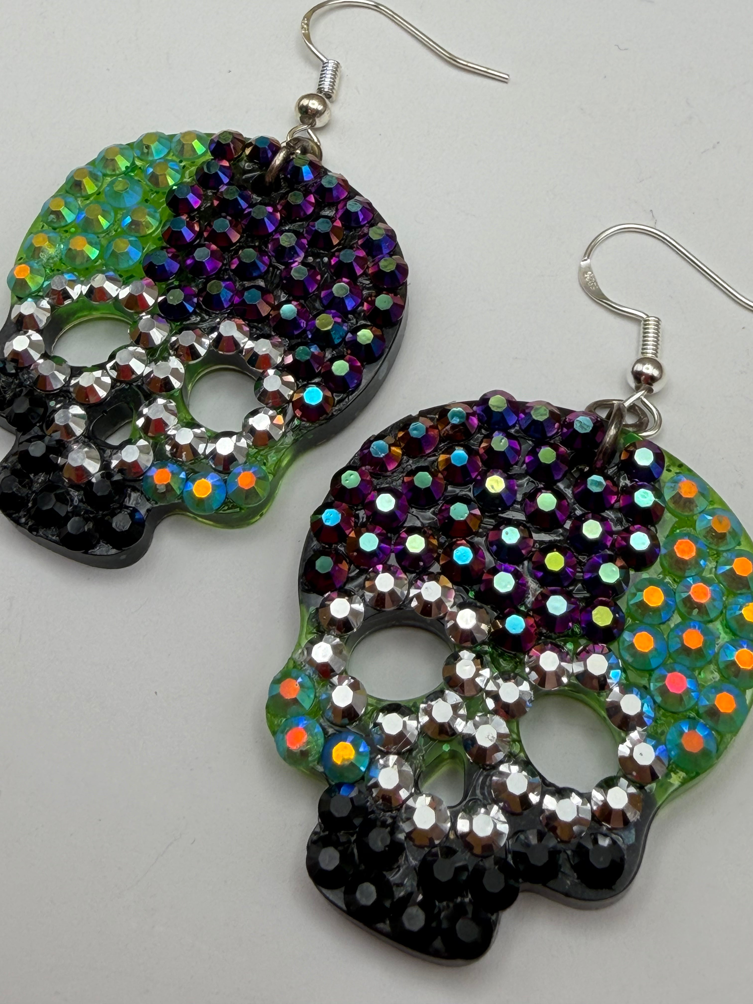 Bedazzled Skull Earrings