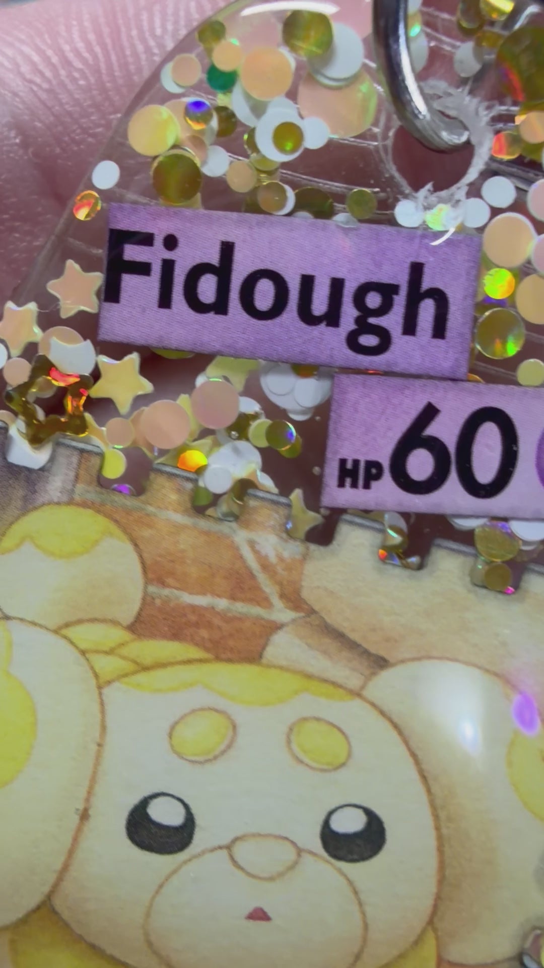 Fidough Pokemon Card Upcycled Keychain