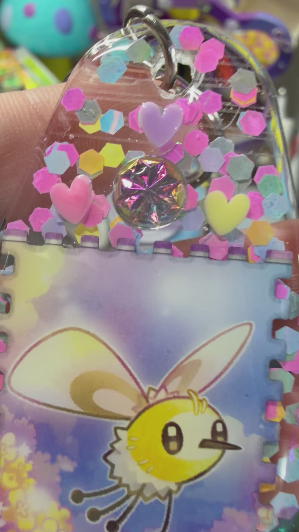 Cutiefly Pokemon Card Upcycled Keychain