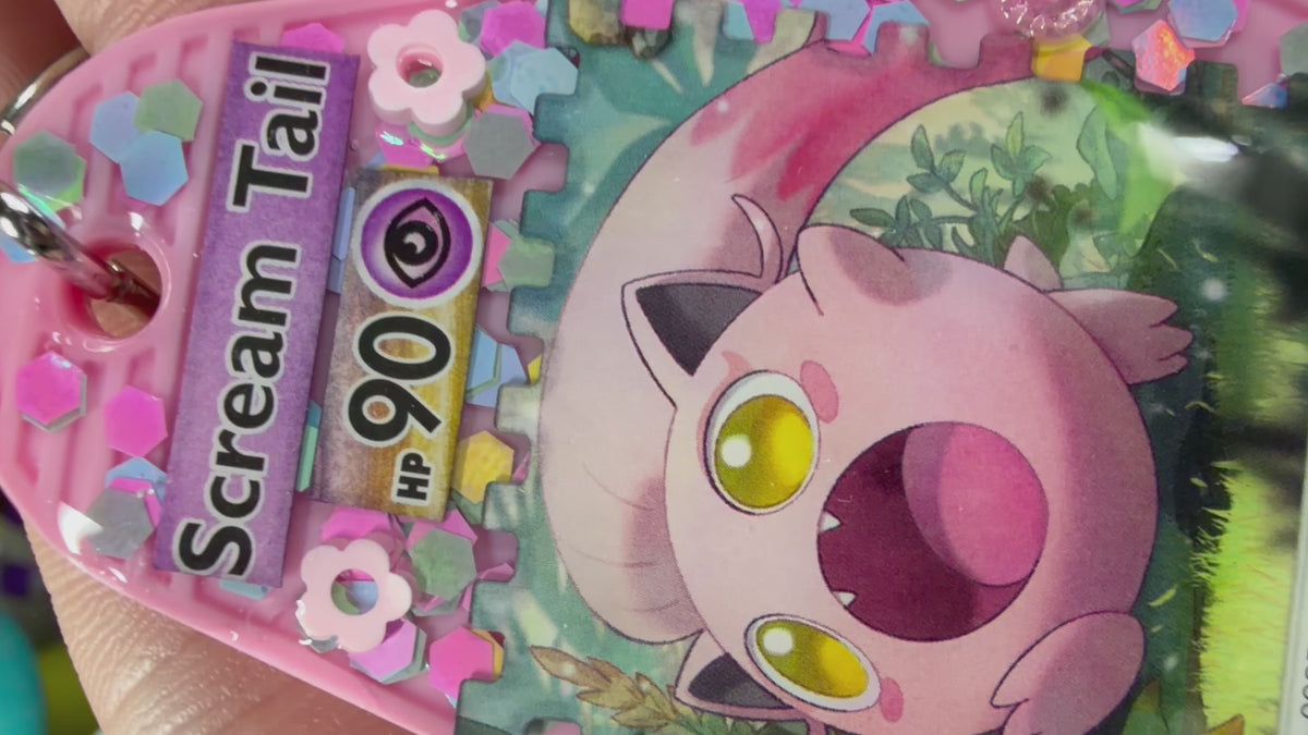Scream Tail Pokemon Card Upcycled Keychain
