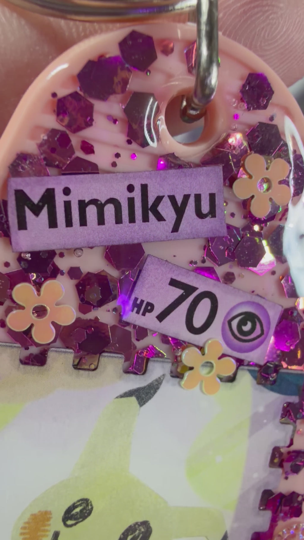 Mimikyu Pokemon Card Upcycled Keychain